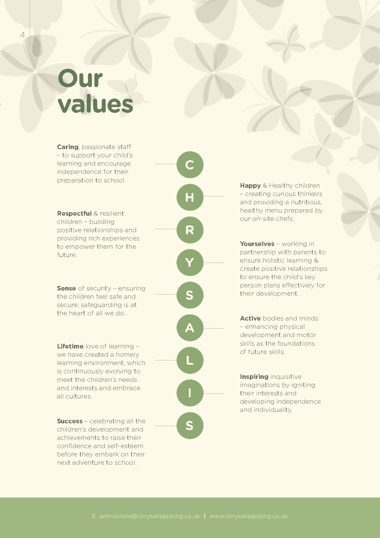 Chrysalis Epping prospectus, page 4 of 26
