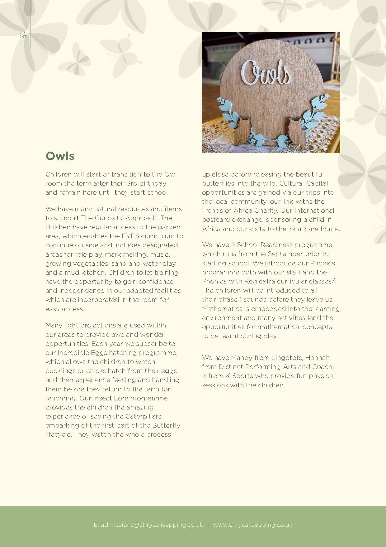 Chrysalis Epping prospectus, page 18 of 26