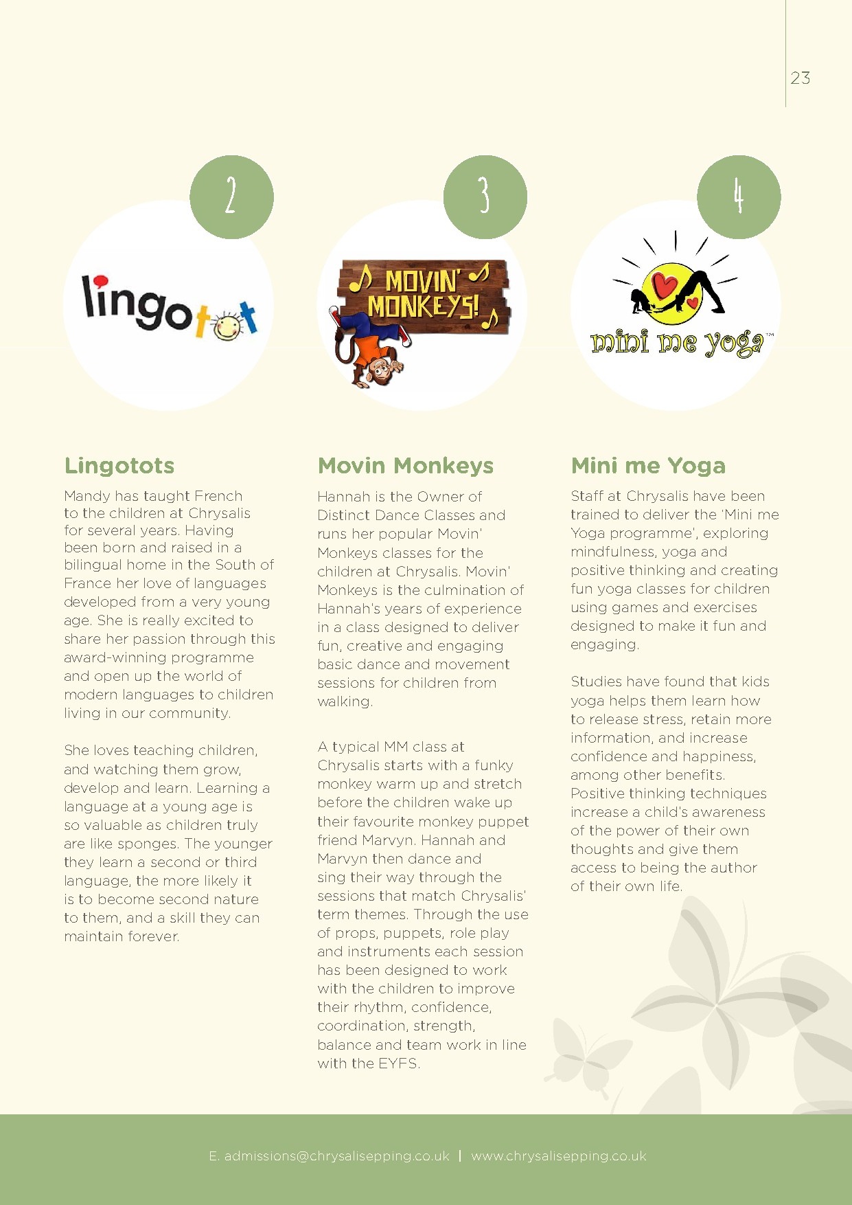Chrysalis Epping prospectus, page 23 of 26